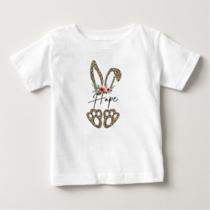 Camiseta Para Bebê Bunny Orelhas de Leão Impressão Gráfica Hope