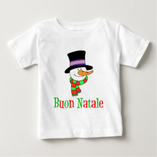 Camiseta Para Bebê Buon Natale Italiana Feliz Natal Crianças Neves