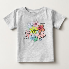 Camiseta Para Bebê Buquê Floral Bonito da Garota