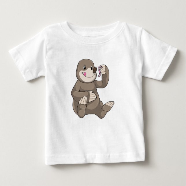 Camiseta Para Bebê Buraco com verme (Frente)