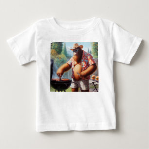 Camiseta Para Bebê Burgers de Griling de Pé Grande