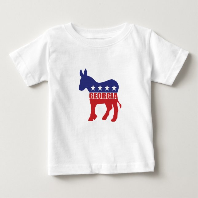 Camiseta Para Bebê Burro democrata da Geórgia (Frente)