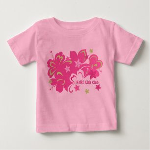 Camiseta Para Bebê Butterflibiscus Hawaiian Hibiscus e Borboleta