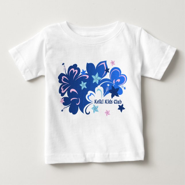 Camiseta Para Bebê Butterflibiscus Hawaiian Hibiscus e Borboleta (Frente)