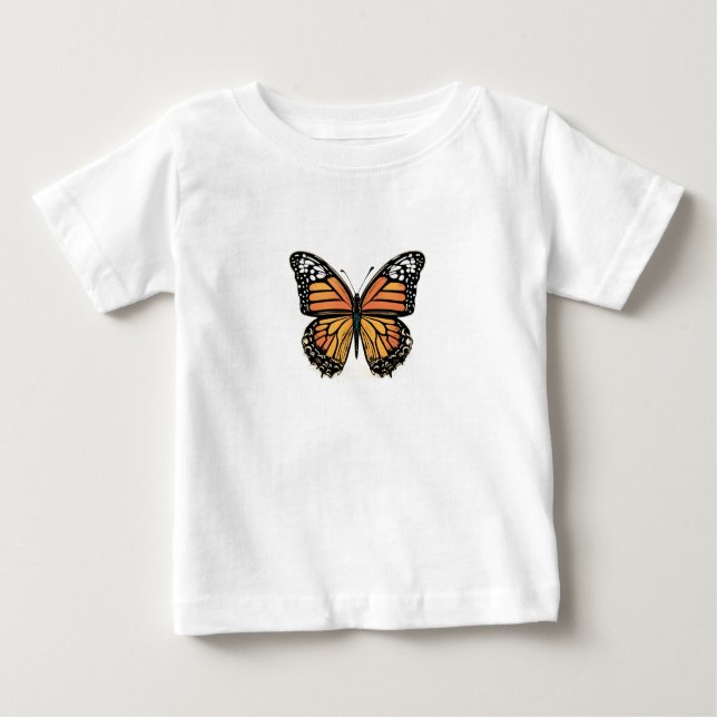 Camiseta Para Bebê Butterfly Garden Harmony – Nature-Inspired Floral  (Frente)
