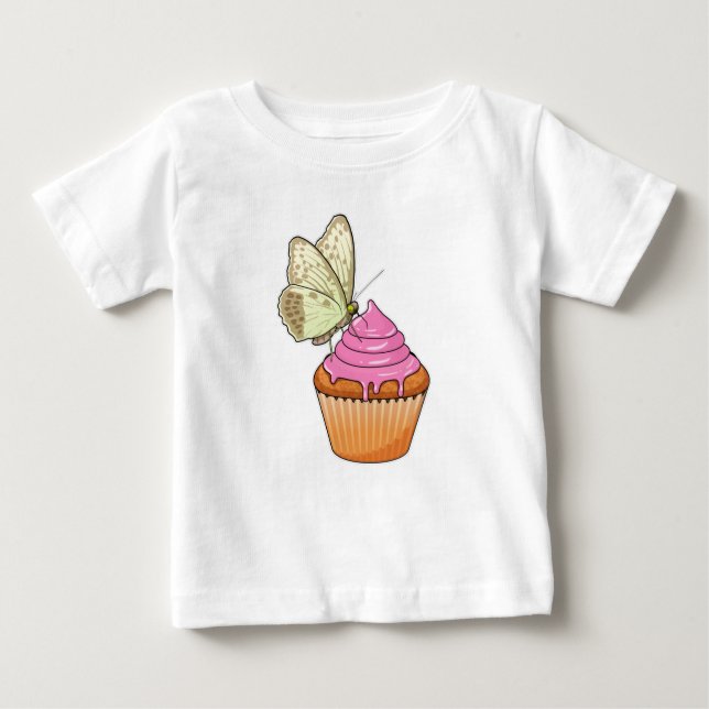 Camiseta Para Bebê Butterfly Muffin (Frente)