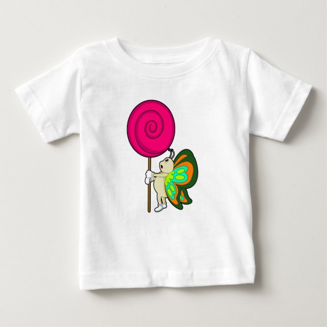 Camiseta Para Bebê Butterfly with Lollipop (Frente)