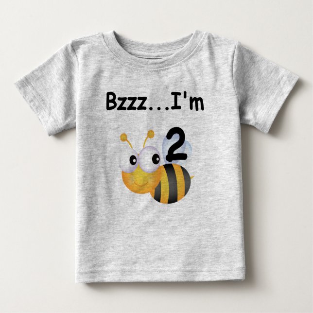 Camiseta Para Bebê Buzz Bumblebee segundo aniversário T-shirts e pres (Frente)