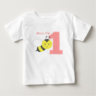 Camiseta Para Bebê Buzz, sou um, Primeiro Aniversário, Abelha Fofa