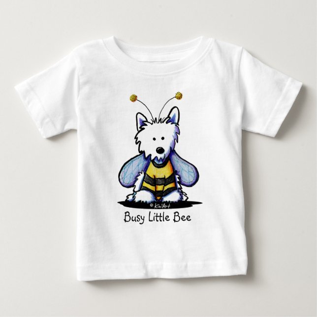 Camiseta Para Bebê Buzzy Bee Westie (Frente)