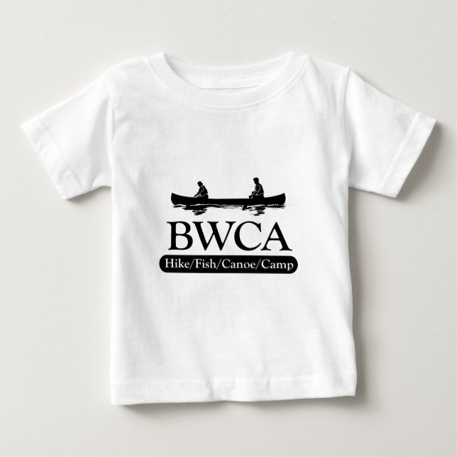Camiseta Para Bebê BWCA / Campo de canoa de peixe de Hike (Frente)