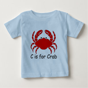 Camiseta Para Bebê C é para o caranguejo