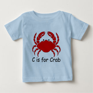 Camiseta Para Bebê C é para o caranguejo