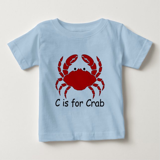 Camiseta Para Bebê C é para o caranguejo (Frente)