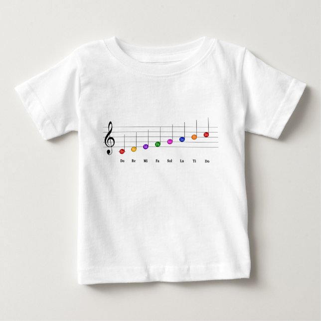 Camiseta Para Bebê C Grande Escala em Crianças Clef Treble Literacia  (Frente)