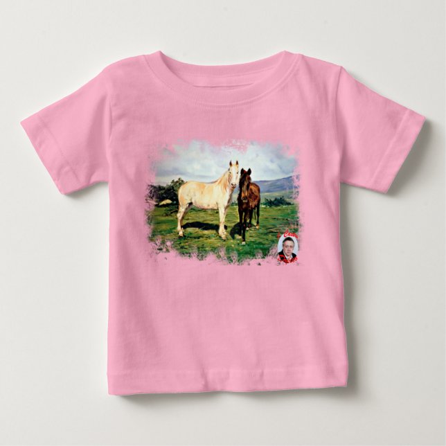 Camiseta Para Bebê Caballos (Frente)