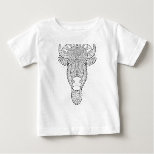 Camiseta Para Bebê Cabeça de Bull do estilo