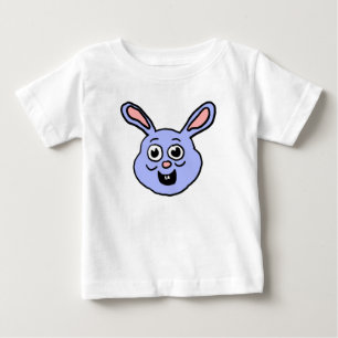 Camiseta Para Bebê Cabeça de Coelho de Desenho Animado