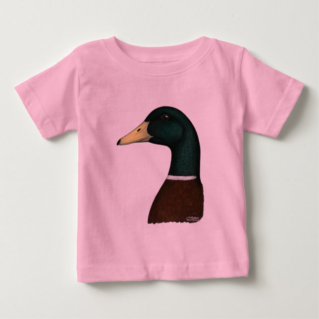 Camiseta Para Bebê Cabeça de Drake do pato selvagem (Frente)