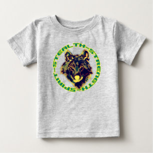 Camiseta Para Bebê cabeça de lobo