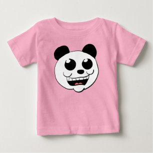 Camiseta Para Bebê Cabeça de Panda de Desenho Animado