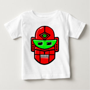 Camiseta Para Bebê Cabeça de Robô Retroativo - Personalizada