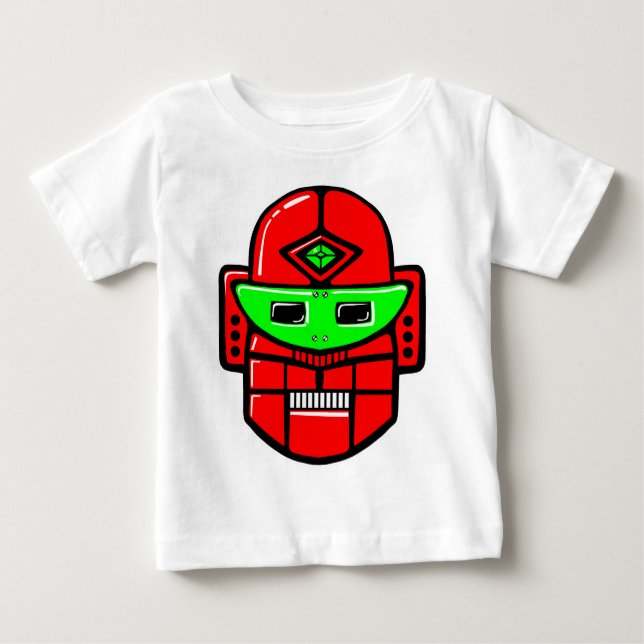 Camiseta Para Bebê Cabeça de Robô Retroativo - Personalizada (Frente)
