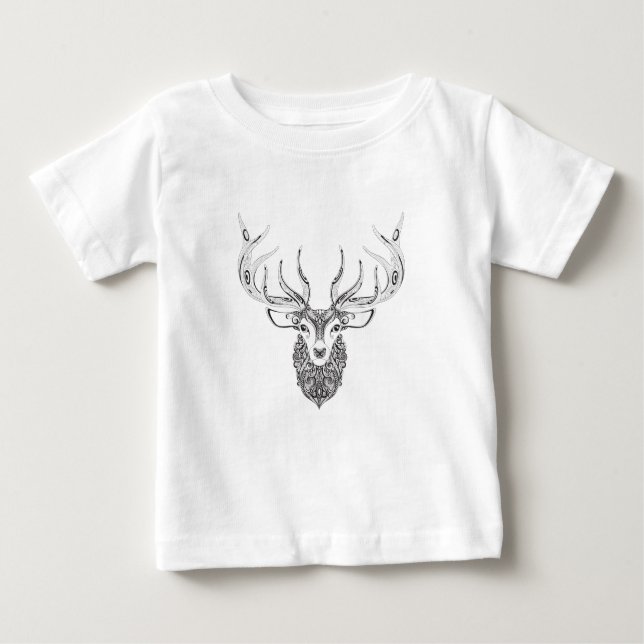 Camiseta Para Bebê Cabeça Horned inspirada dos cervos (Frente)