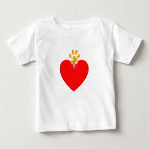 Camiseta Para Bebê Cabeça vermelha e ouro