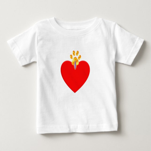 Camiseta Para Bebê Cabeça vermelha e ouro (Frente)