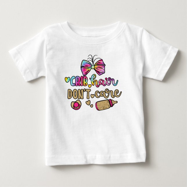 Camiseta Para Bebê Cabelo de Cribo, não se importe (Frente)