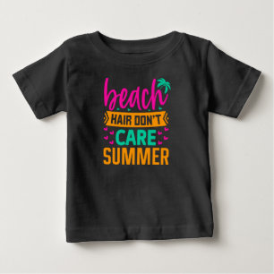 Camiseta Para Bebê Cabelo de praia Não se importa com o verão-54804