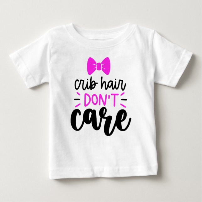 Camiseta Para Bebê Cabelos de berço não se importam (Frente)