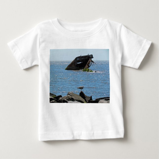 Camiseta Para Bebê Cabo May Shipwreck (Frente)