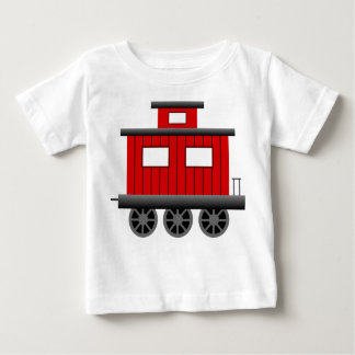 Camiseta Para Bebê Caboose vermelho do trem