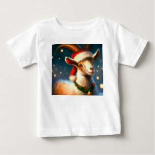 Camiseta Para Bebê Cabra de Natal 2