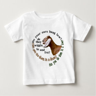 CAMISETA PARA BEBÊ CABRA DE NUBIAN - SUAS ORELHAS PENDURAM BAIXO?