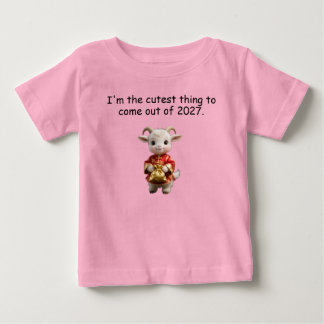 Camiseta Para Bebê Cabrito Segurando Bolsa de Dinheiro Dourado