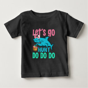 Camiseta Para Bebê Caça De Ovo De Páscoa Com Coelho Azul
