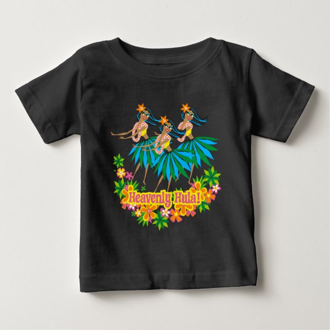Camiseta Para Bebê Caçador de Criança de Hula Celestial (Frente)