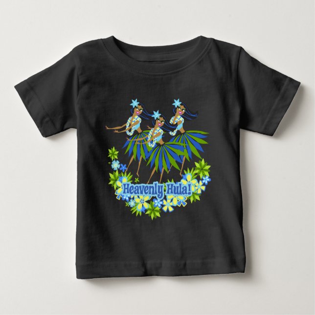 Camiseta Para Bebê Caçador de Criança de Hula Celestial (Frente)