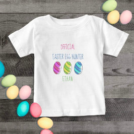 Camiseta Para Bebê Caçador Oficial de Ovos de Páscoa