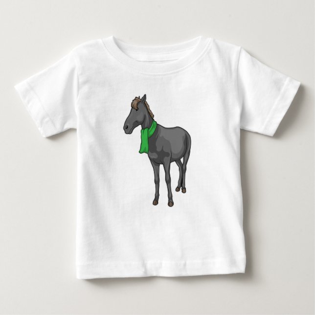 Camiseta Para Bebê Cachecol de Cavalo (Frente)