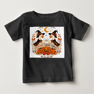 Camiseta Para Bebê Cachinhos de Ganso de Halloween com Chapéus de Bru