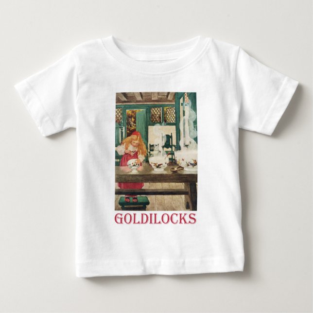 Camiseta Para Bebê Cachinhos Dourados e os Três Ursos (Frente)