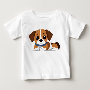 Camiseta Para Bebê Cachorrinho Beagle de Desenho Animado Adorável Dei