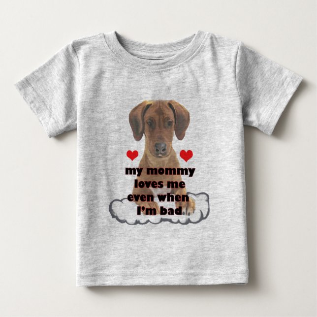Camiseta Para Bebê cachorrinho ruim (Frente)