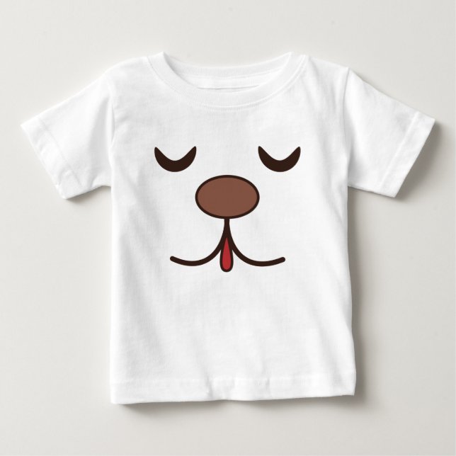 Camiseta Para Bebê Cachorro adorável rosto branco (Frente)