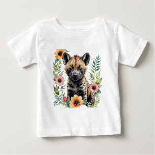 Camiseta Para Bebê Cachorro africano pintado fofo, cachorro selvagem