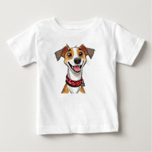 Camiseta Para Bebê Cachorro alegre com um grande sorriso feliz